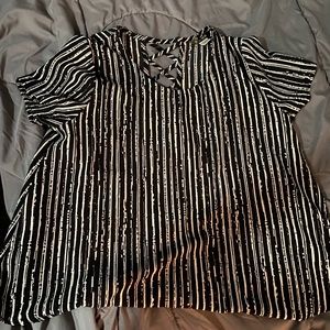 A woman’s striped tee